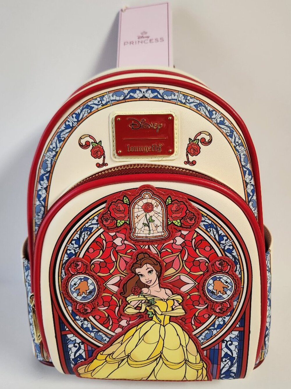 Loungefly Disney Beauty And The Beast Stained Glass Mini Backpack Belle Bag New